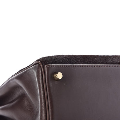 Hermes Pony Hair Swift Kelly Retourne 32 Chocolate 38 of 39