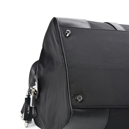Prada Tessuto Nylon Saffiano Duffle Bag Black 9 of 11