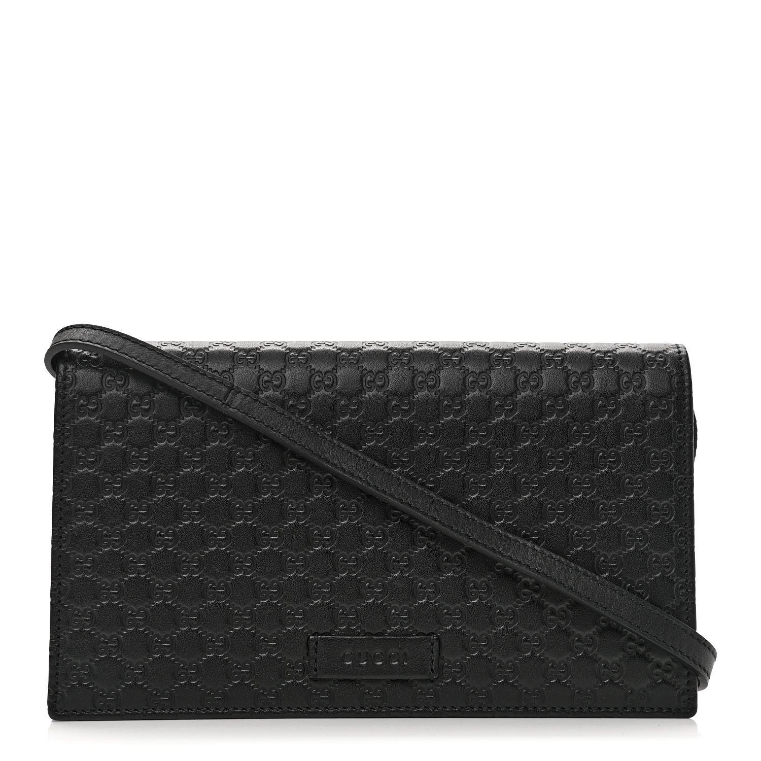 Gucci Microguccissima Crossbody Wallet Black 1 of 10