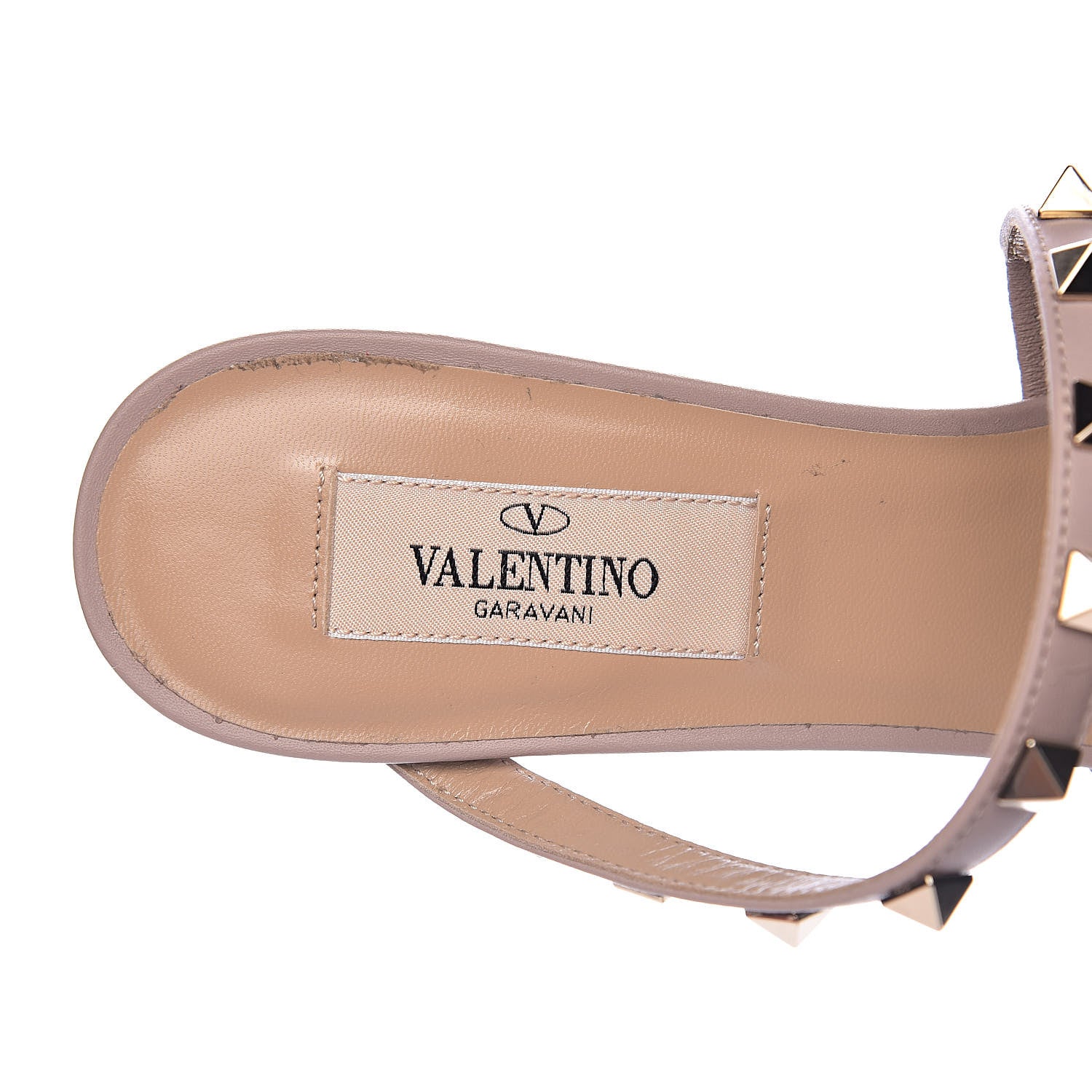 Valentino Garavani Pebbled Calfskin Rockstud Cross Strap 50mm Mules 36.5 Poudre 6 of 12