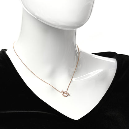 Hermes 18K Rose Gold Diamond Finesse Pendant Necklace 2 of 5