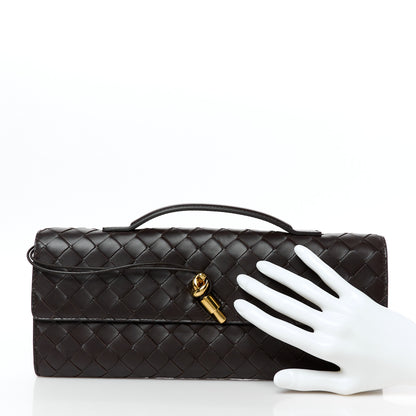 Bottega Veneta Nappa Intrecciato Long Andiamo Top Handle Clutch Fondant 2 of 8