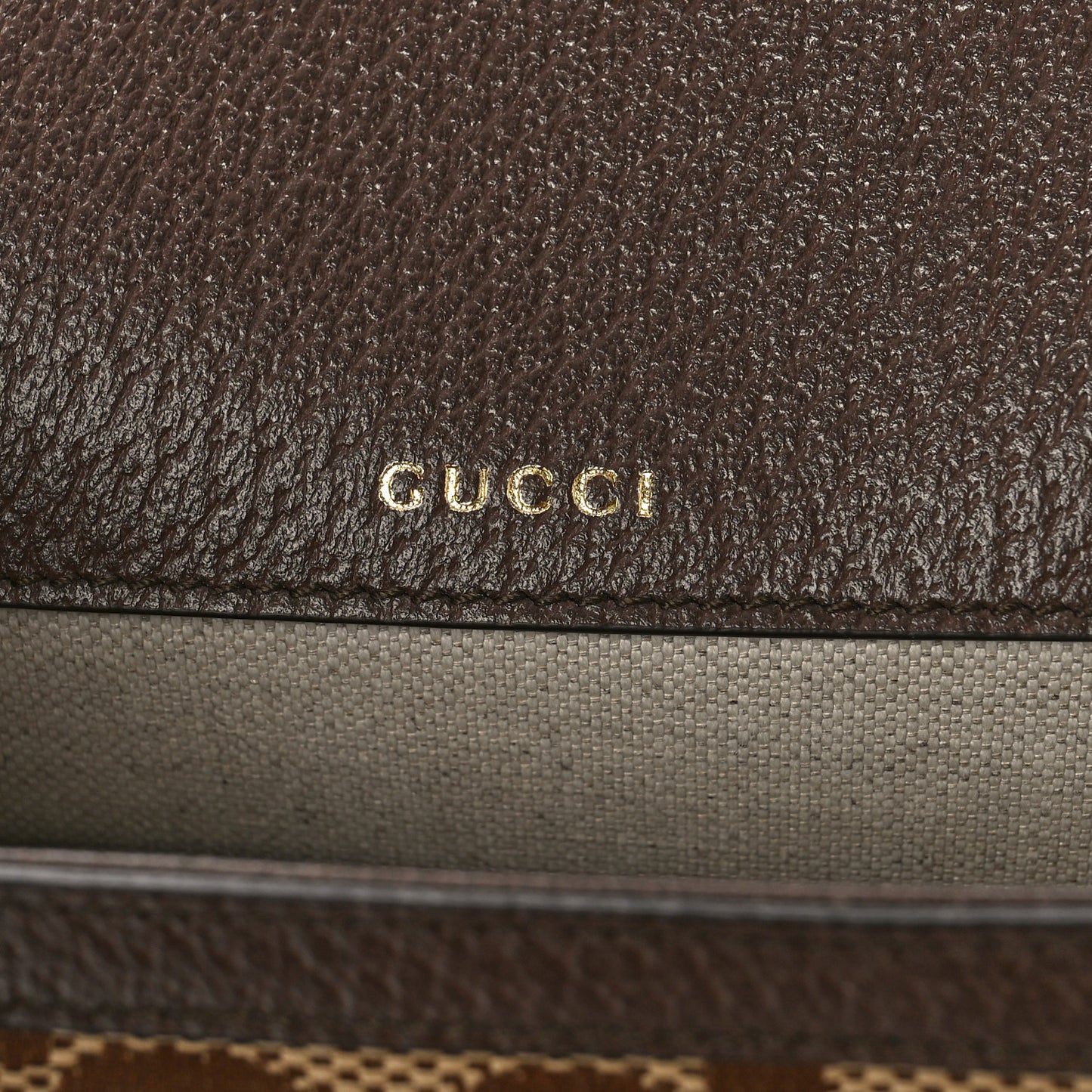 Monogram Jumbo GG Textured Dollar Calfskin Web Mini Horsebit 1955 Shoulder Bag Camel Ebony New Acero