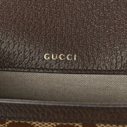 Gucci Monogram Jumbo GG Textured Dollar Calfskin Web Mini Horsebit 1955 Shoulder Bag Camel Ebony New Acero 6 of 8