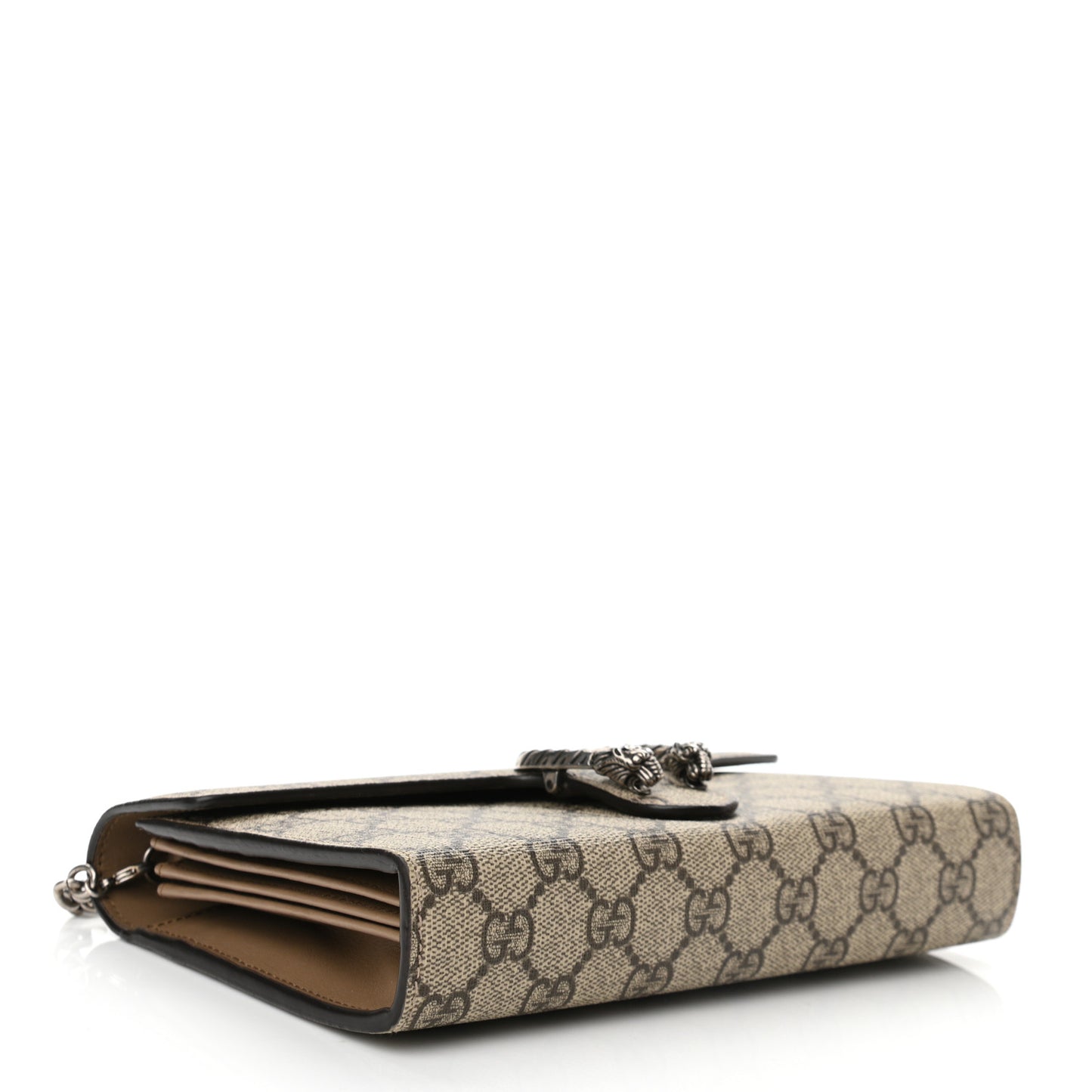 GG Supreme Monogram Mini Dionysus Chain Wallet Beige Taupe