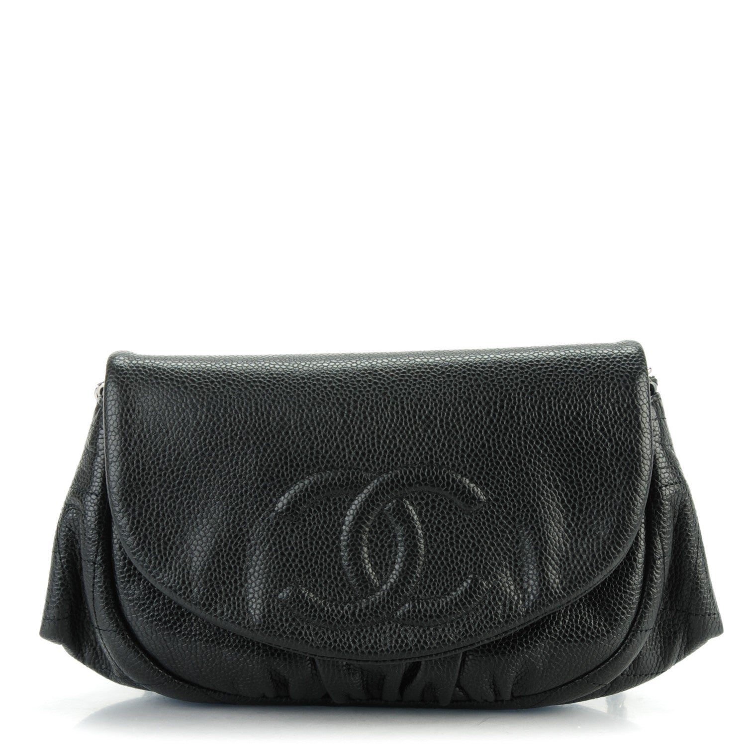 Chanel Caviar Half Moon Wallet On Chain WOC Black 1 of 9