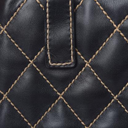 Chanel Calfskin Contrast Stitch Surpique Tote Black 9 of 12