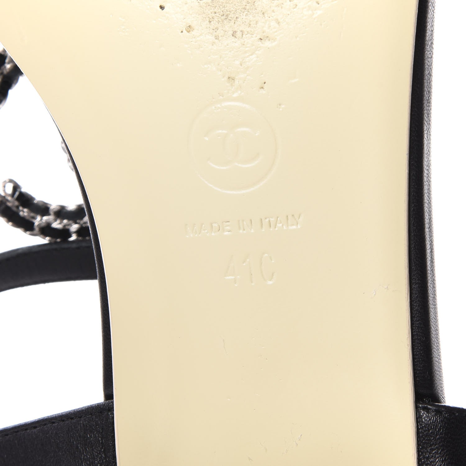 Chanel Lambskin CC Chain Thong Sandals 41 Black 6 of 8