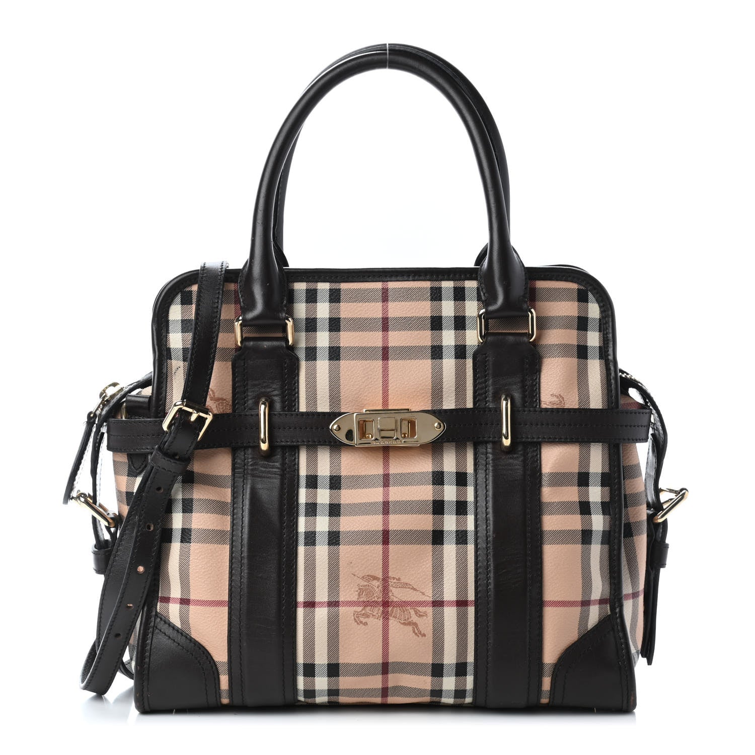 Burberry Haymarket Check Minford Portrait Tote Chocolate 1 of 14