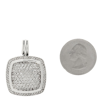 David Yurman Sterling Silver Diamond 20mm Albion Enhancer Pendant 2 of 5