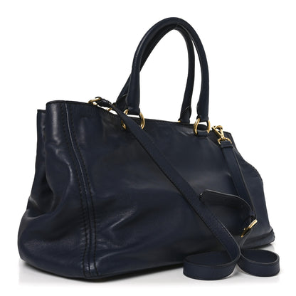 Prada Soft Calfskin Shopping Tote Baltico 3 of 10
