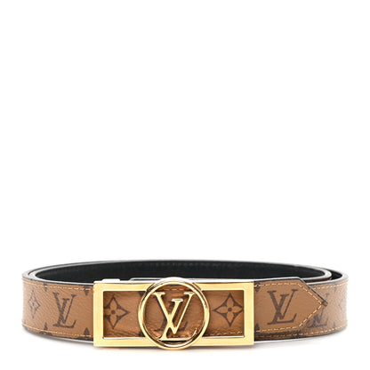 Louis Vuitton Monogram 25mm Dauphine Reversible Belt 85 34 Tan 5 of 5