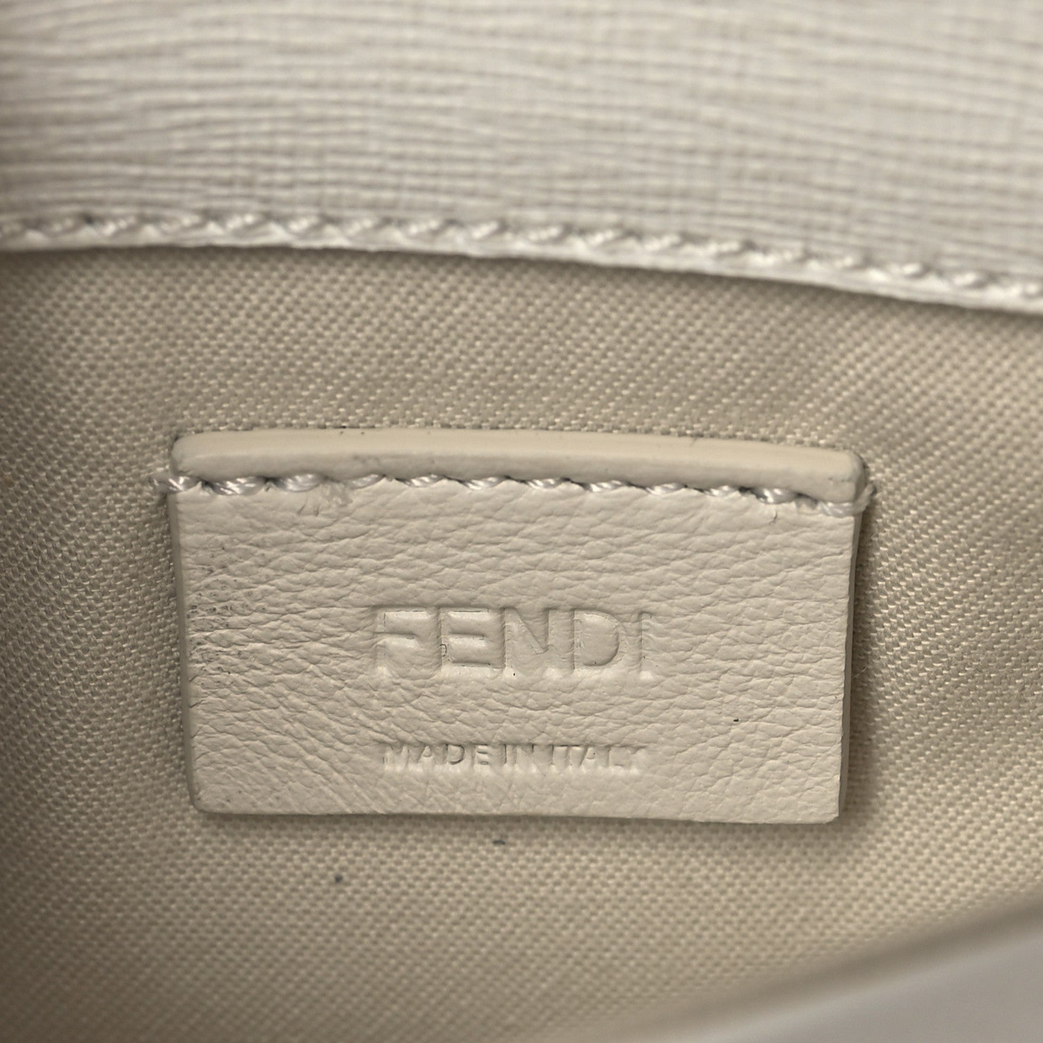 Fendi Vitello Elite Mink Fur Studded Karlito Tube Wallet on Chain White 5 of 12