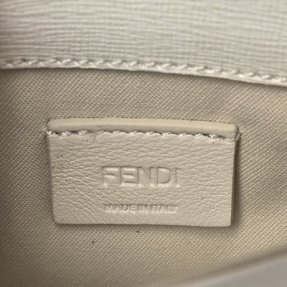 Fendi Vitello Elite Mink Fur Studded Karlito Tube Wallet on Chain White 5 of 12