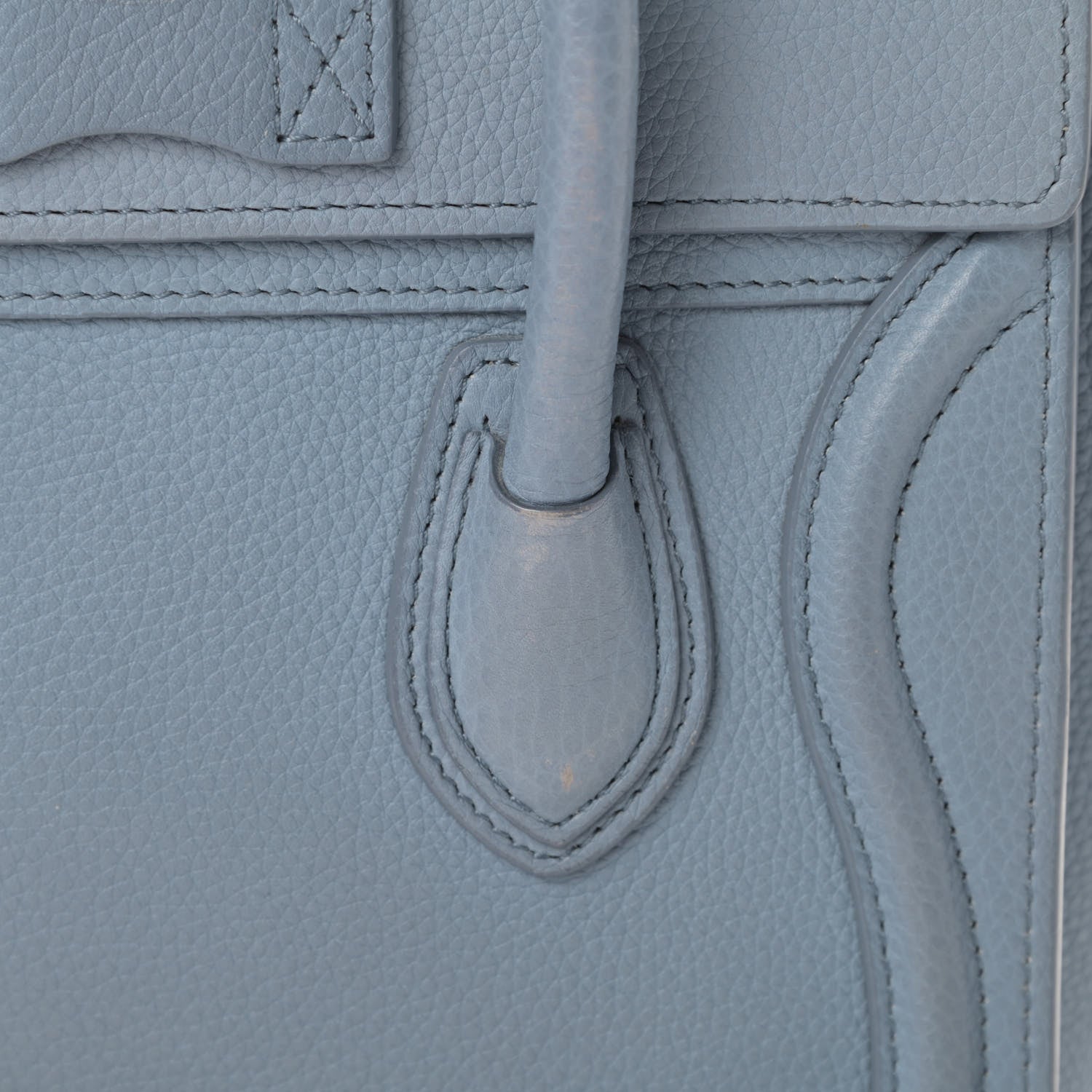 Celine Drummed Calfskin Nano Luggage Blue 15 of 16