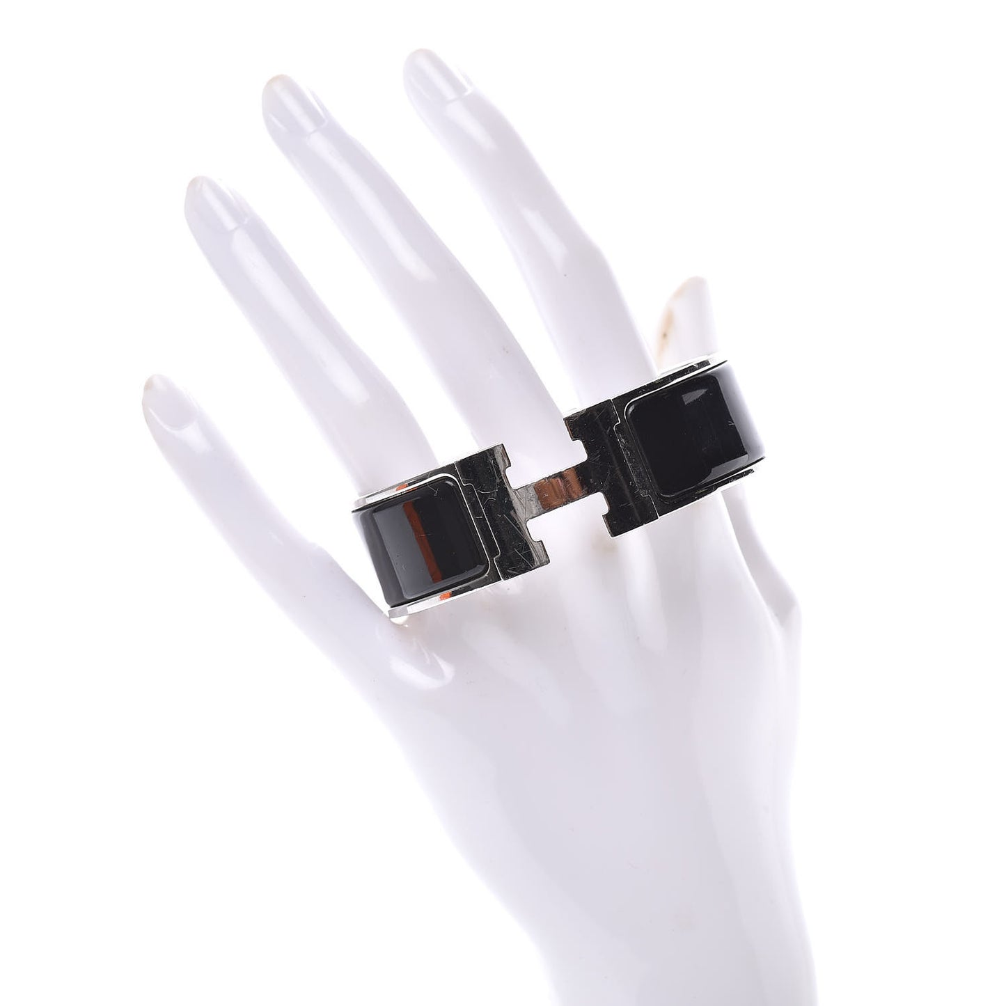 Enamel Wide Clic Clac H Bracelet GM Black