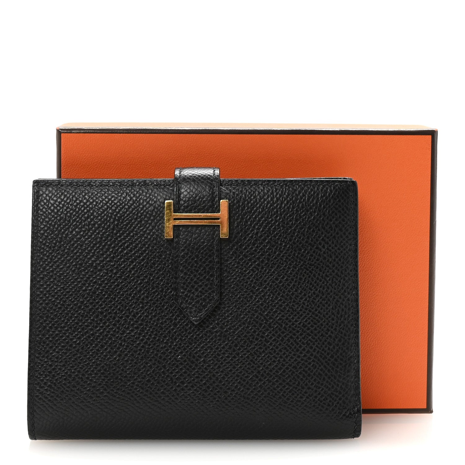 Hermes Epsom Bearn Compact Wallet Black 7 of 7