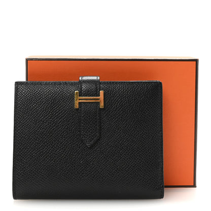 Hermes Epsom Bearn Compact Wallet Black 7 of 7