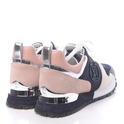 Louis Vuitton Suede Calfskin Run Away Sneakers 36 Blue Pink White 4 of 8
