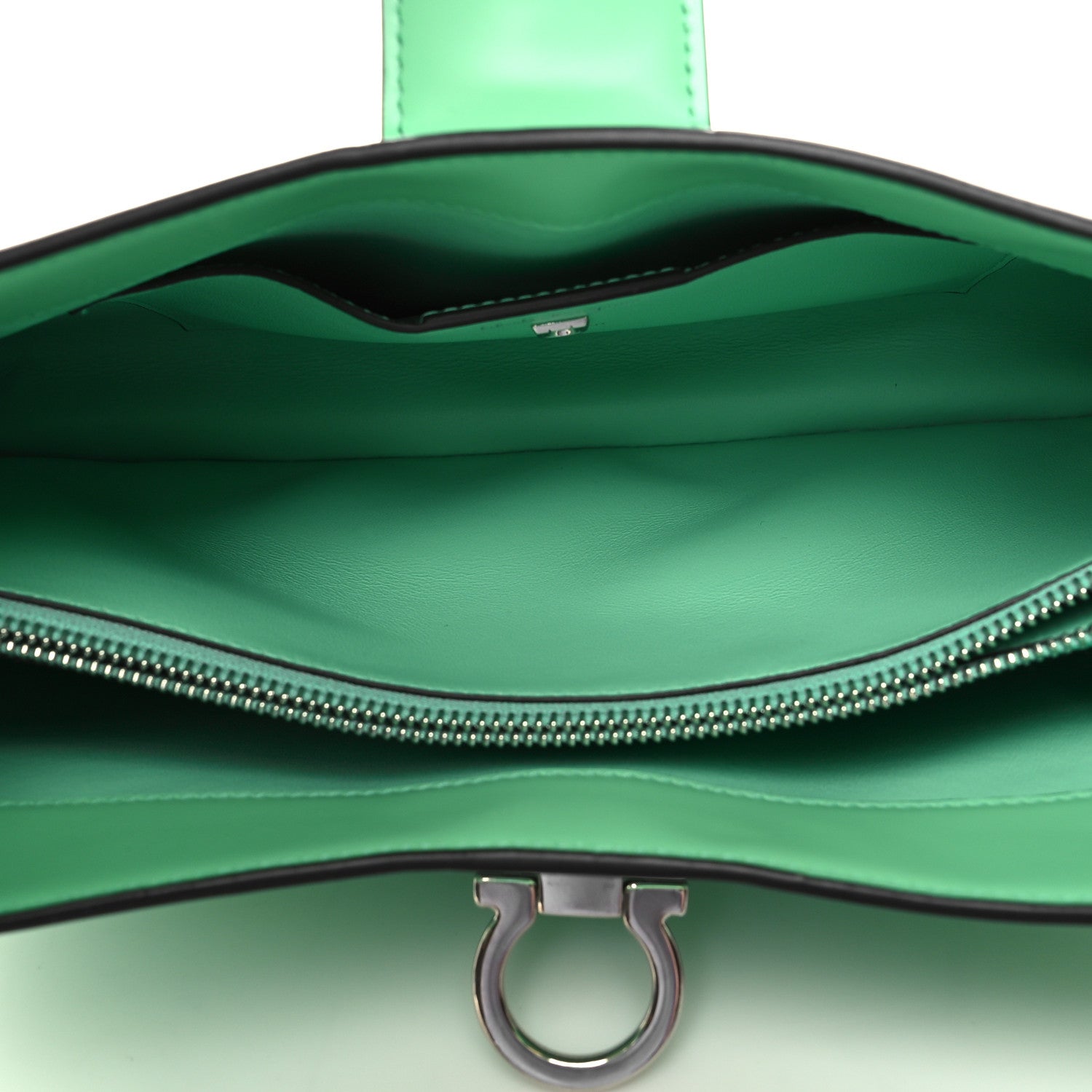 Salvatore Ferragamo Calfskin Trifolio Shoulder Bag Light Green 5 of 13