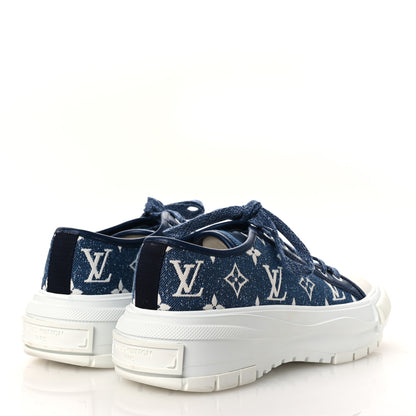 Louis Vuitton Denim Monogram Squad Sneakers 38.5 Marine 5 of 10