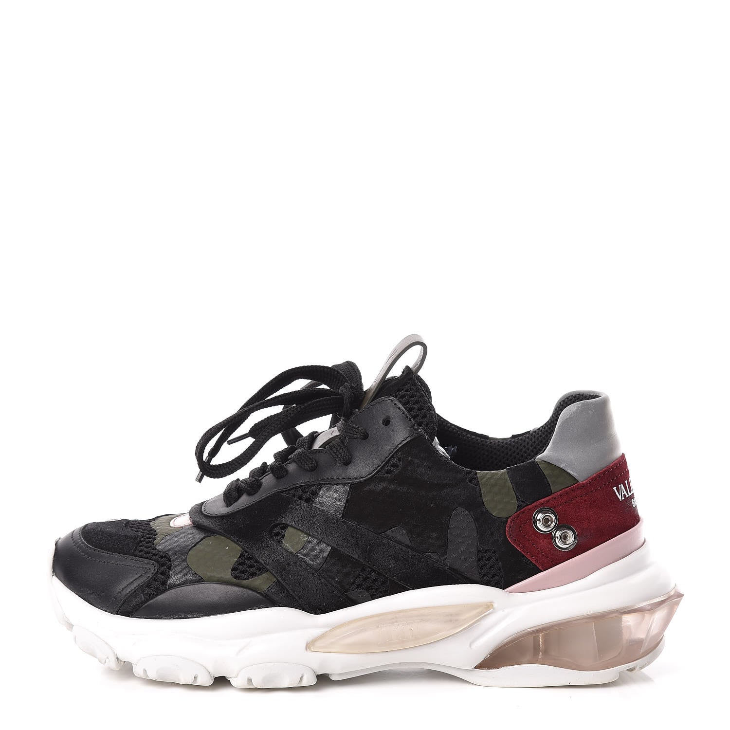 Valentino Garavani Calfskin Suede Camouflage Bounce Sneakers 37 Multicolor 1 of 19