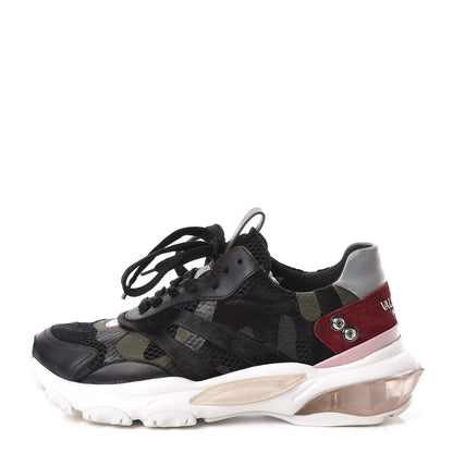 Valentino Garavani Calfskin Suede Camouflage Bounce Sneakers 37 Multicolor 1 of 19