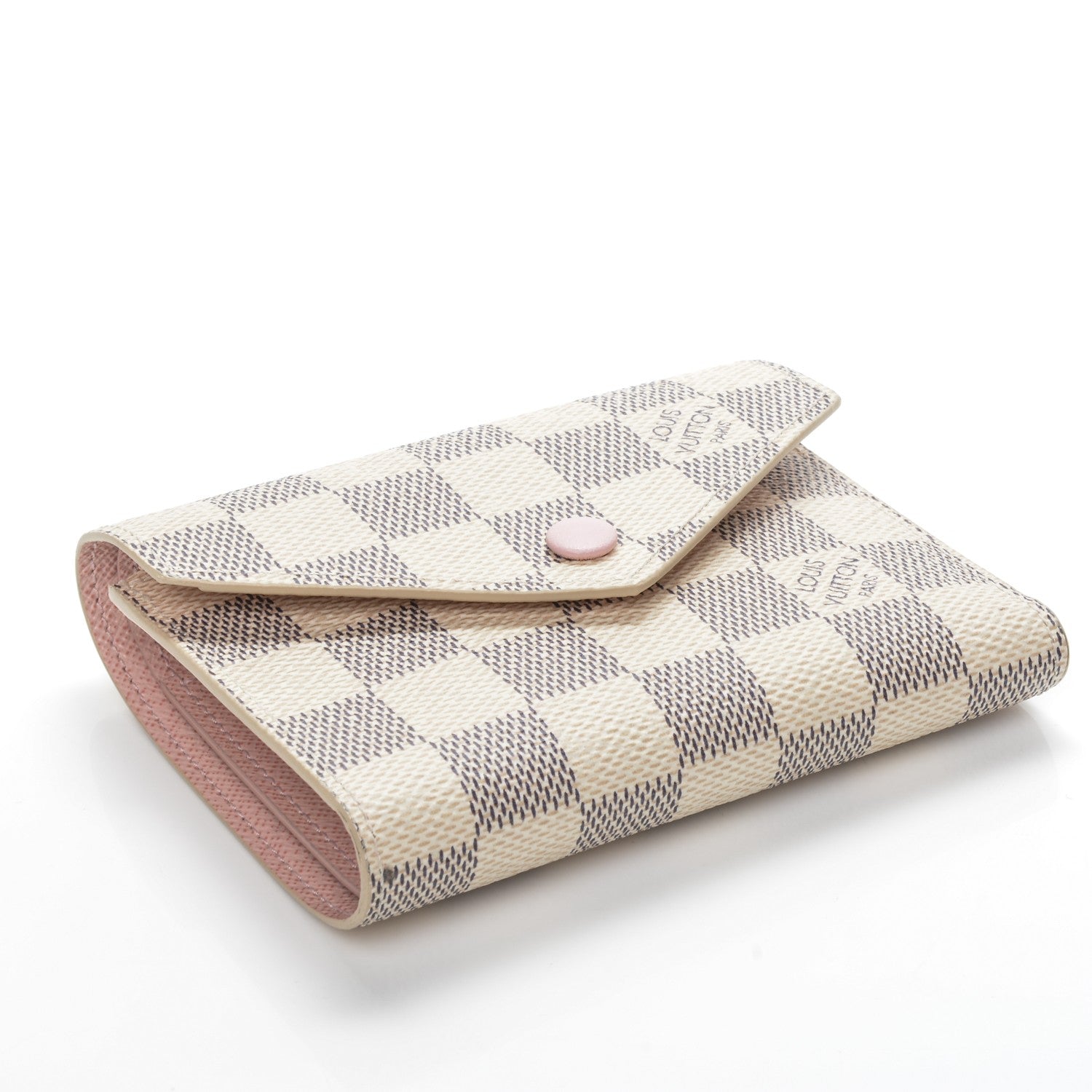 Louis Vuitton Damier Azur Victorine Wallet Rose Ballerine 4 of 6