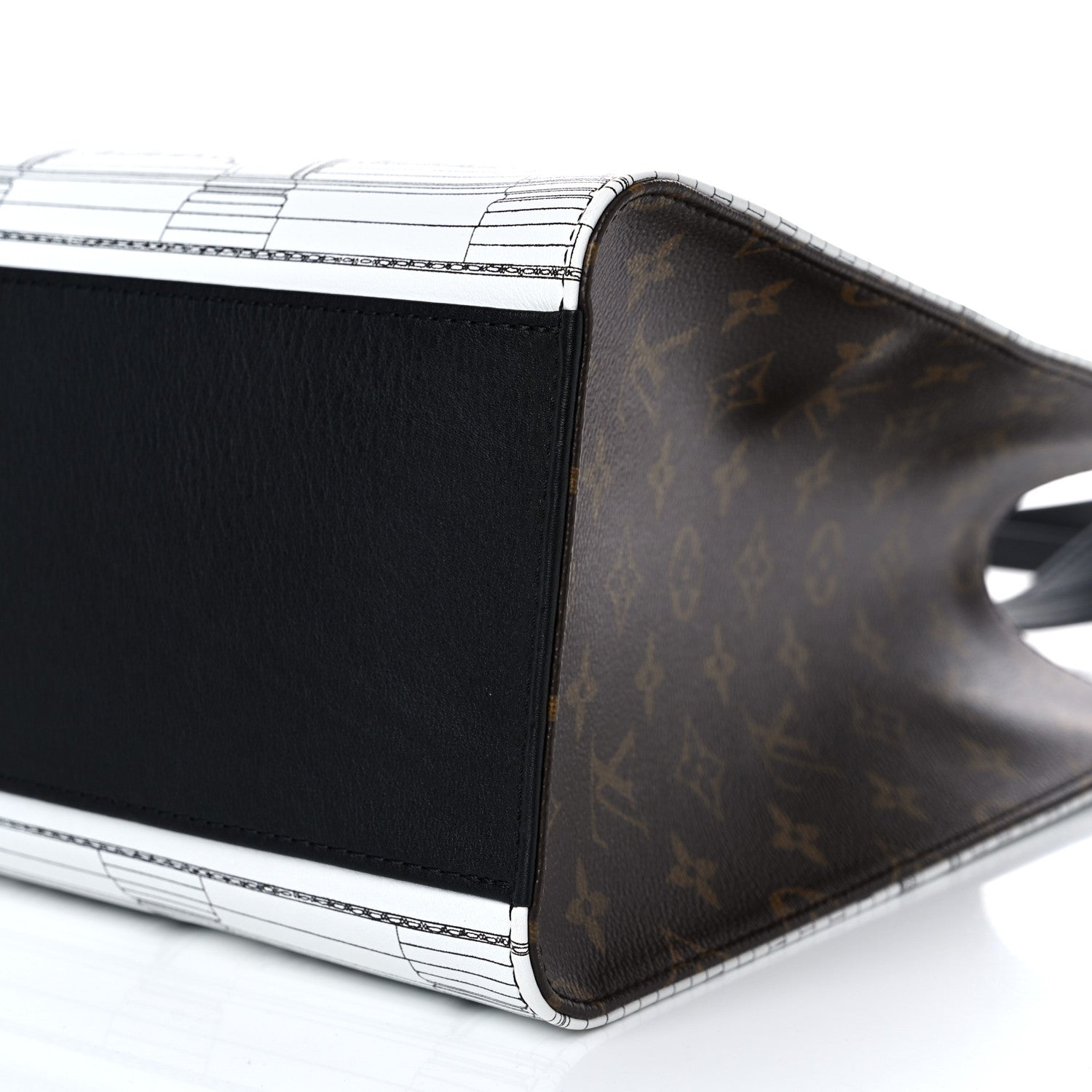 Louis Vuitton X FORNASETTI Calfskin Architettura Onthego MM Black White 14 of 15