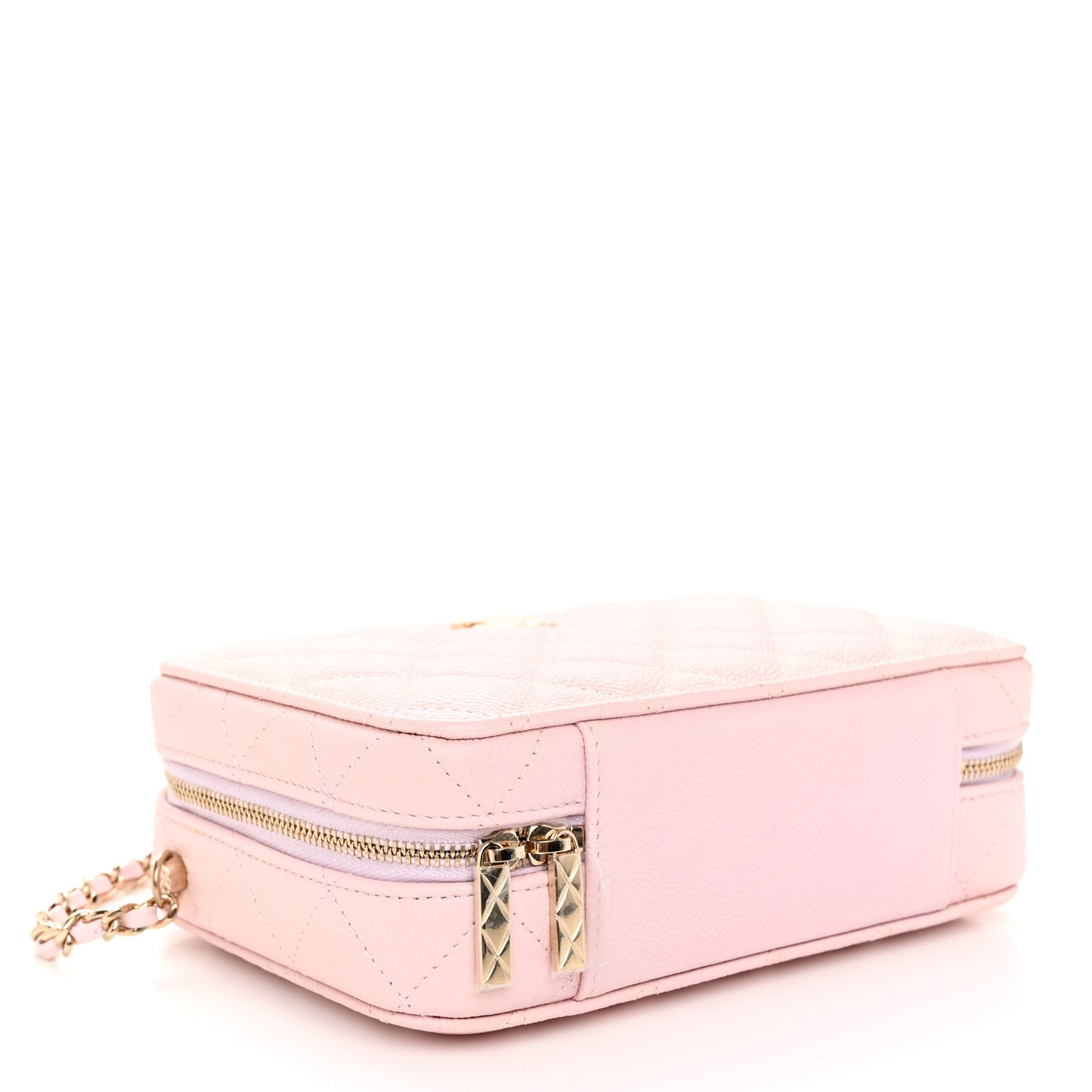 Caviar Quilted Top Handle Vanity Case Pink