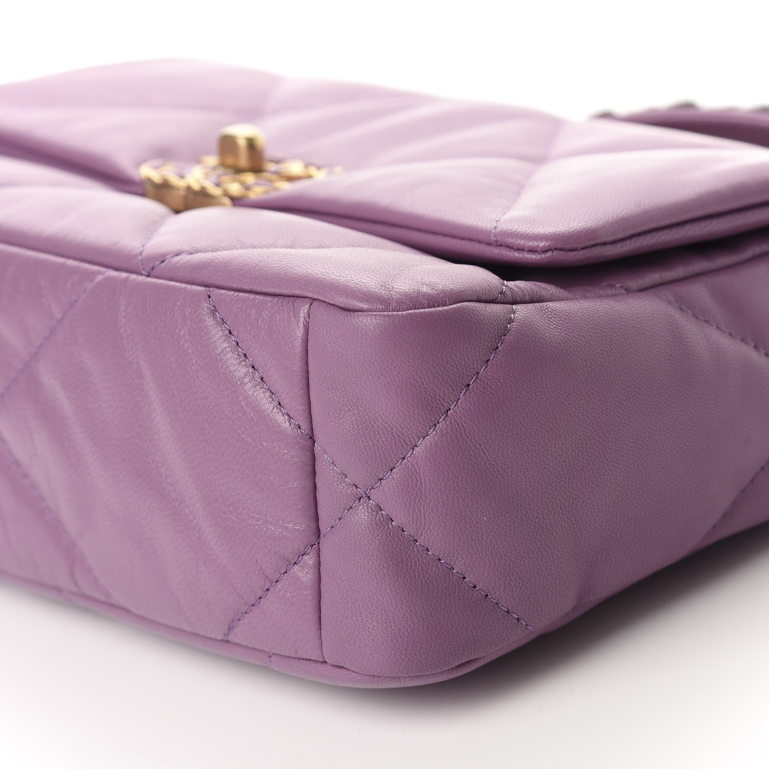 Chanel Goatskin Quilted Medium Chanel 19 Flap Violet Purple 7 of 10