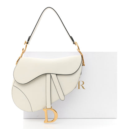 Christian Dior Grained Calfskin Saddle Bag White 11 of 11