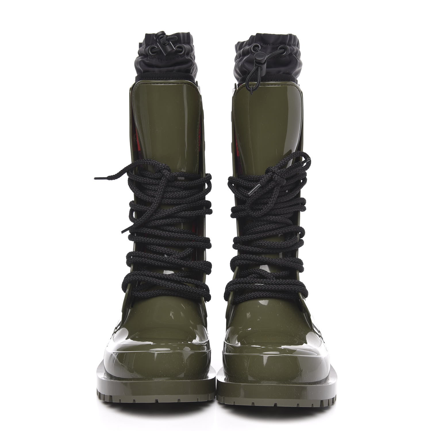 Christian Dior Shiny Rubber Diorcamp Low Boots 35 Military 2 of 7
