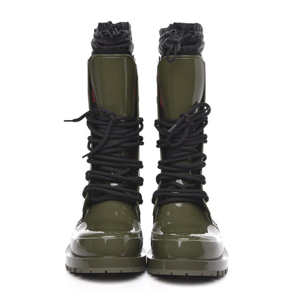 Christian Dior Shiny Rubber Diorcamp Low Boots 35 Military 2 of 7