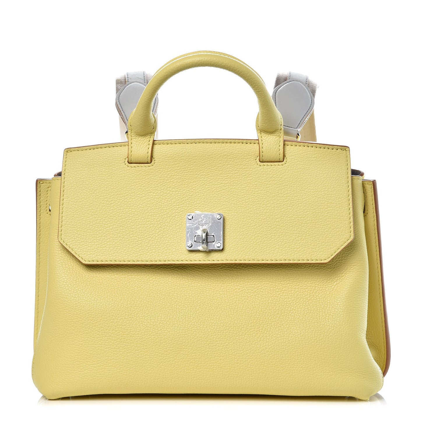 Pebbled Calfskin Medium Milla Backpack Custard Yellow