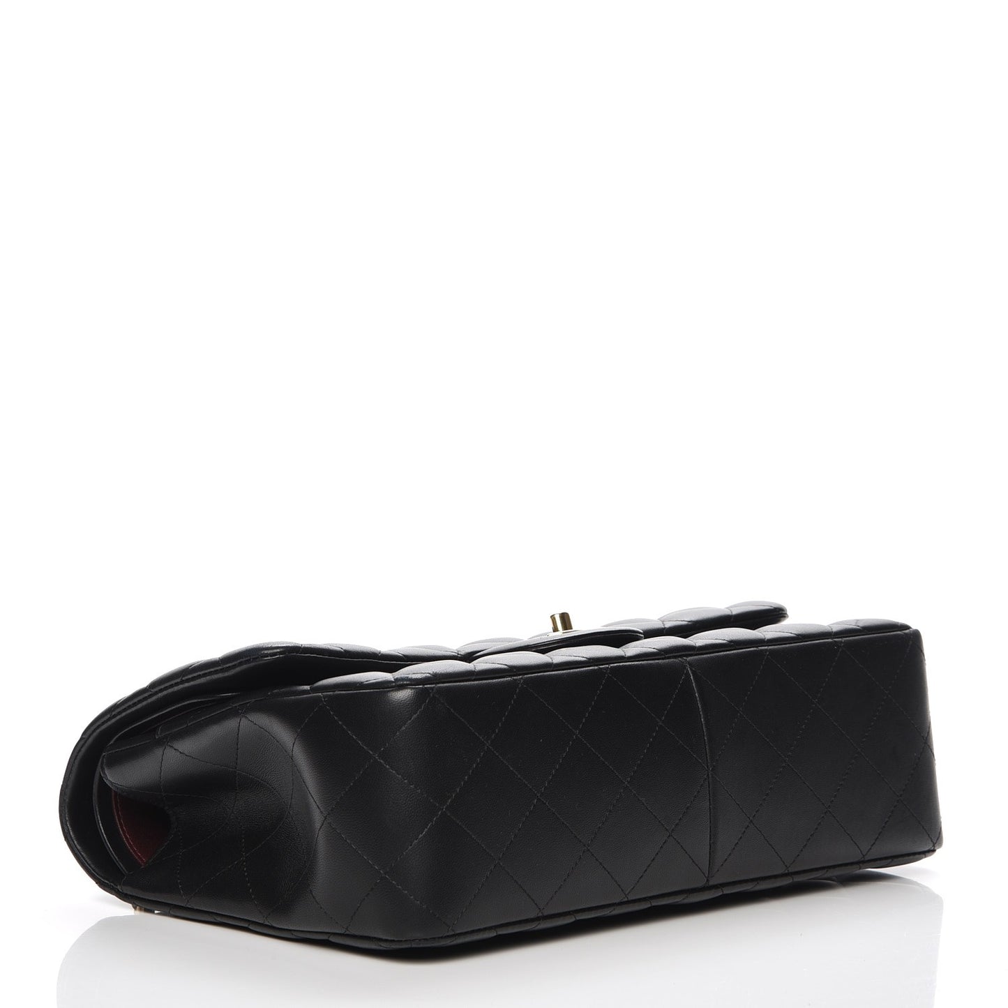 Lambskin Quilted Jumbo Double Flap Black