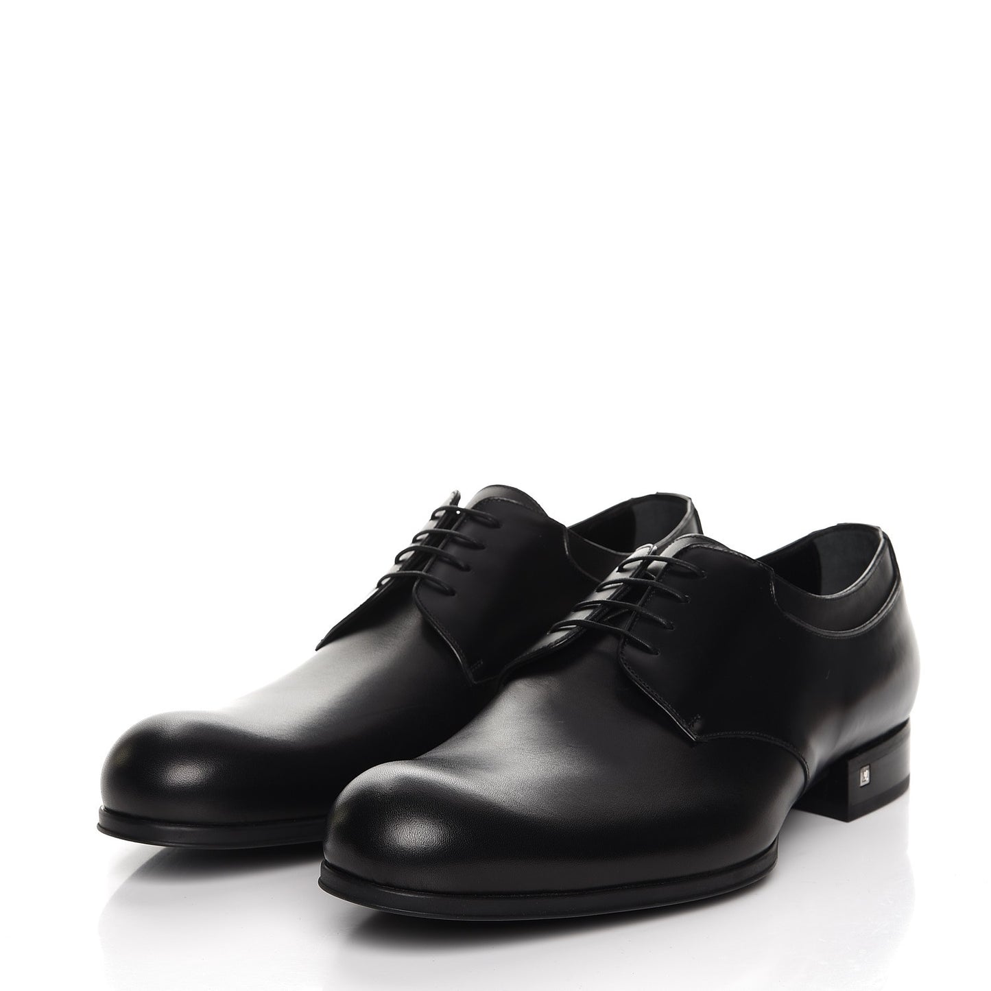Lambskin Derby Lace Up Shoes 8 Black