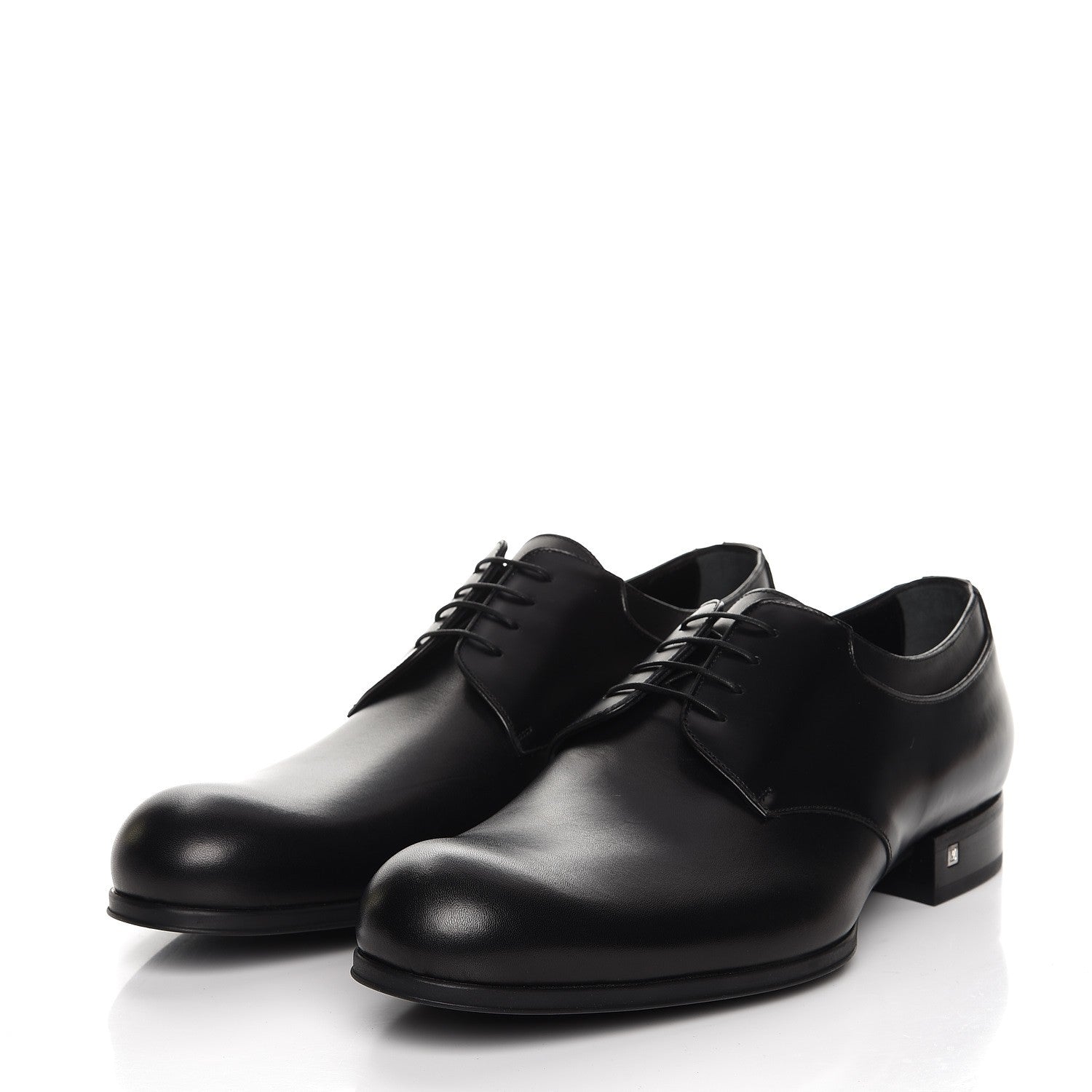 Louis Vuitton Lambskin Derby Lace Up Shoes 8 Black 3 of 8