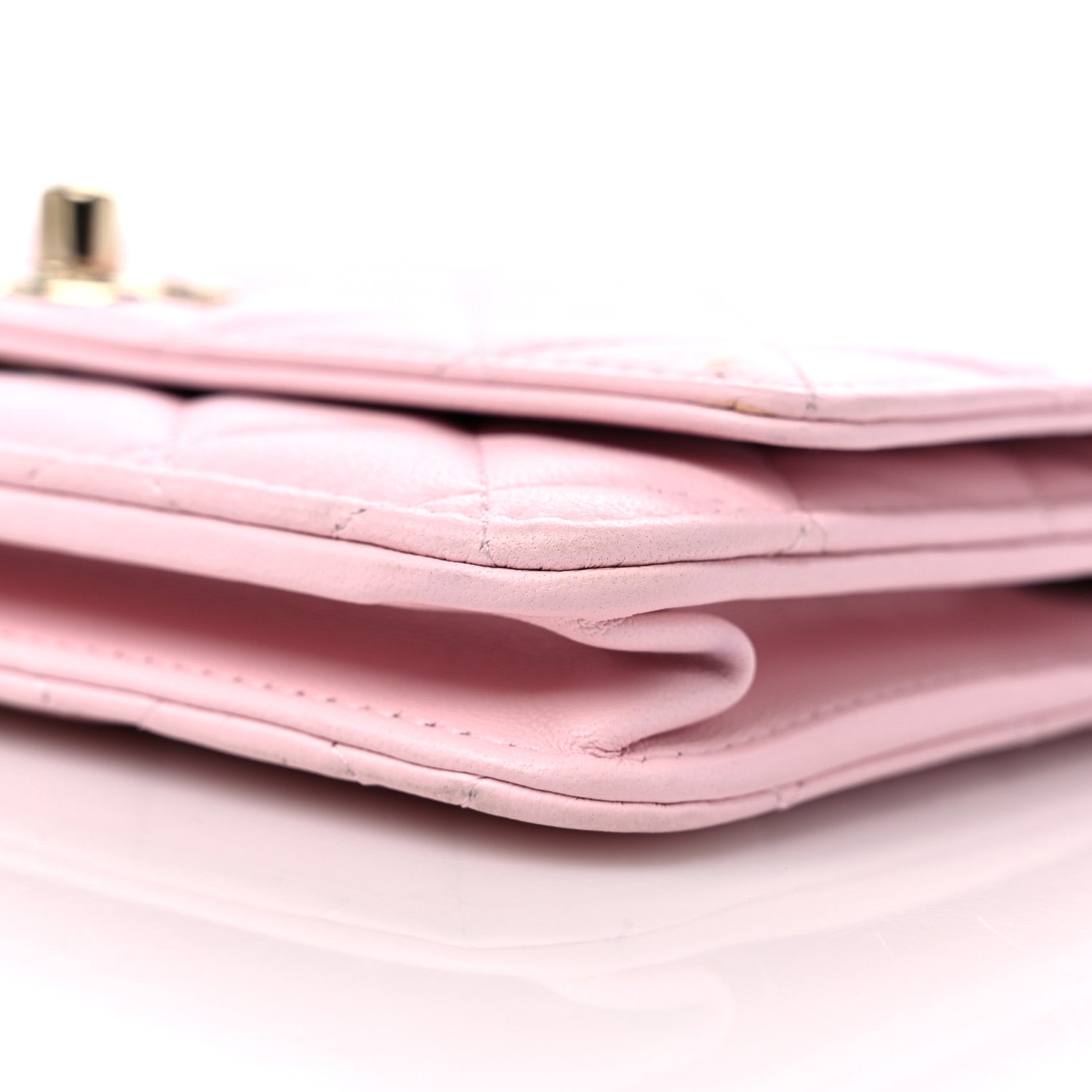 Chanel Lambskin Quilted Trendy CC Wallet On Chain WOC Pink 10 of 12