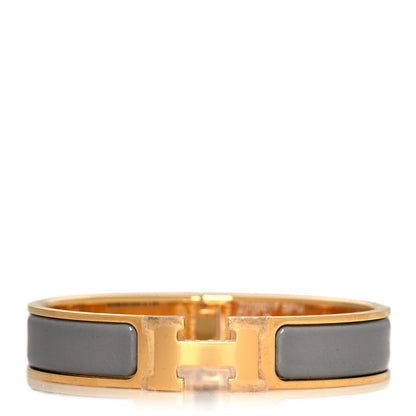 Hermes Enamel Narrow Clic Clac H Bracelet PM Gris Macadam 1 of 5