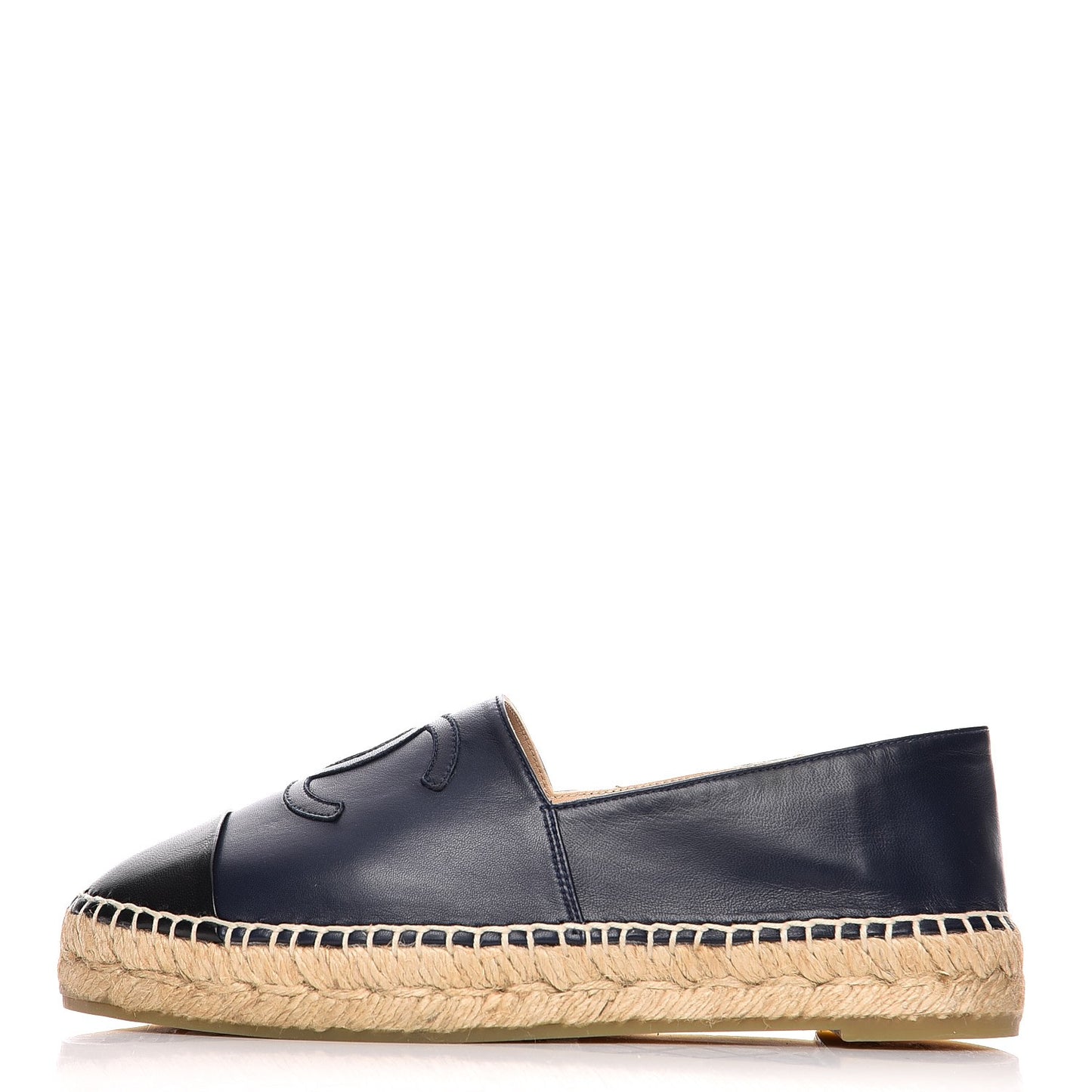 Lambskin CC Espadrilles 37 Navy Black
