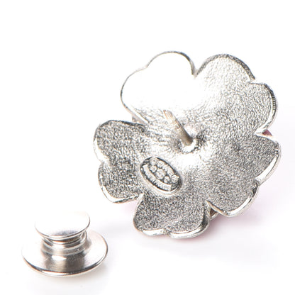 Chanel Enamel CC Camellia Brooch Pin Pink 3 of 5