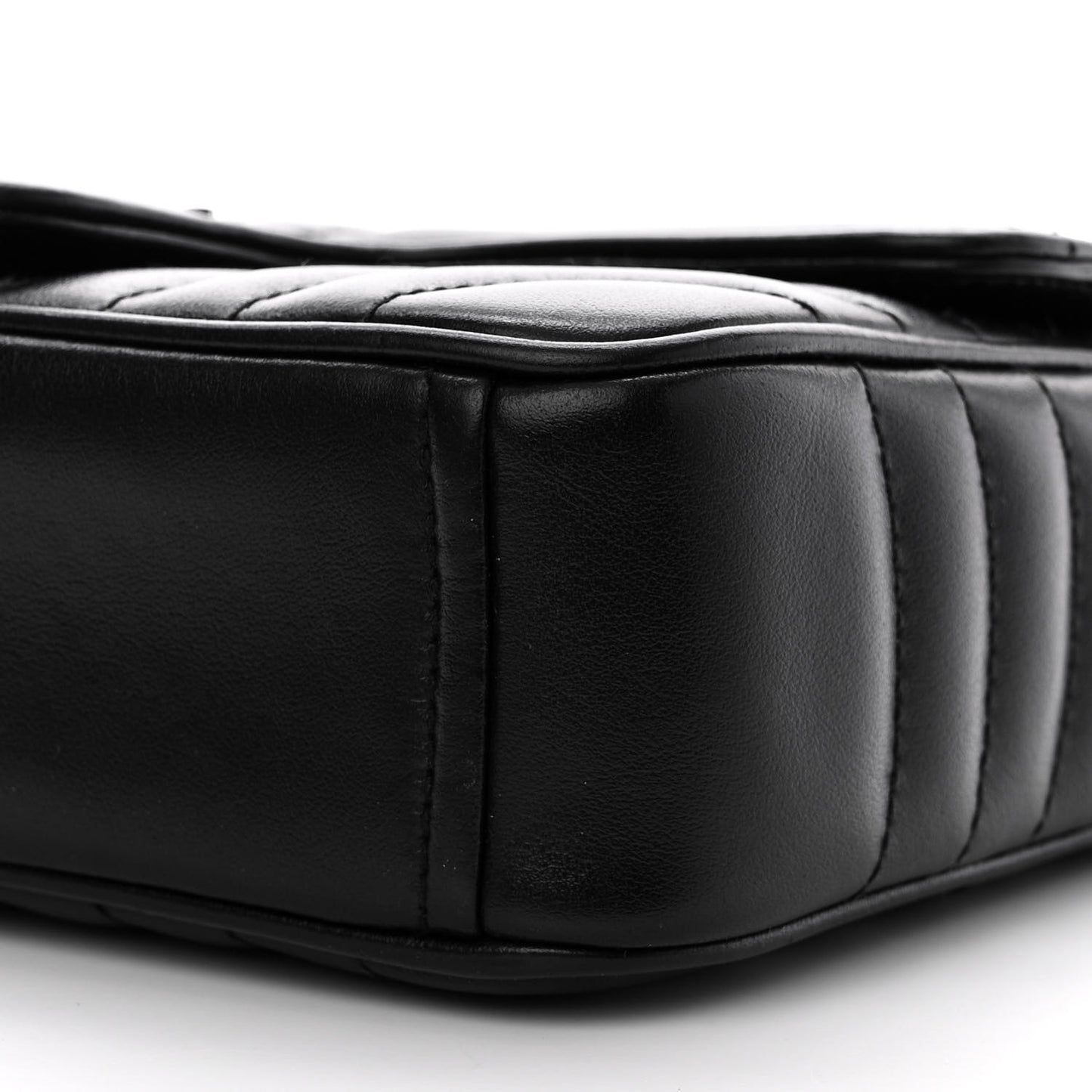 Soft Calfskin Impunture Diagramme Small Chain Flap Shoulder Bag Black