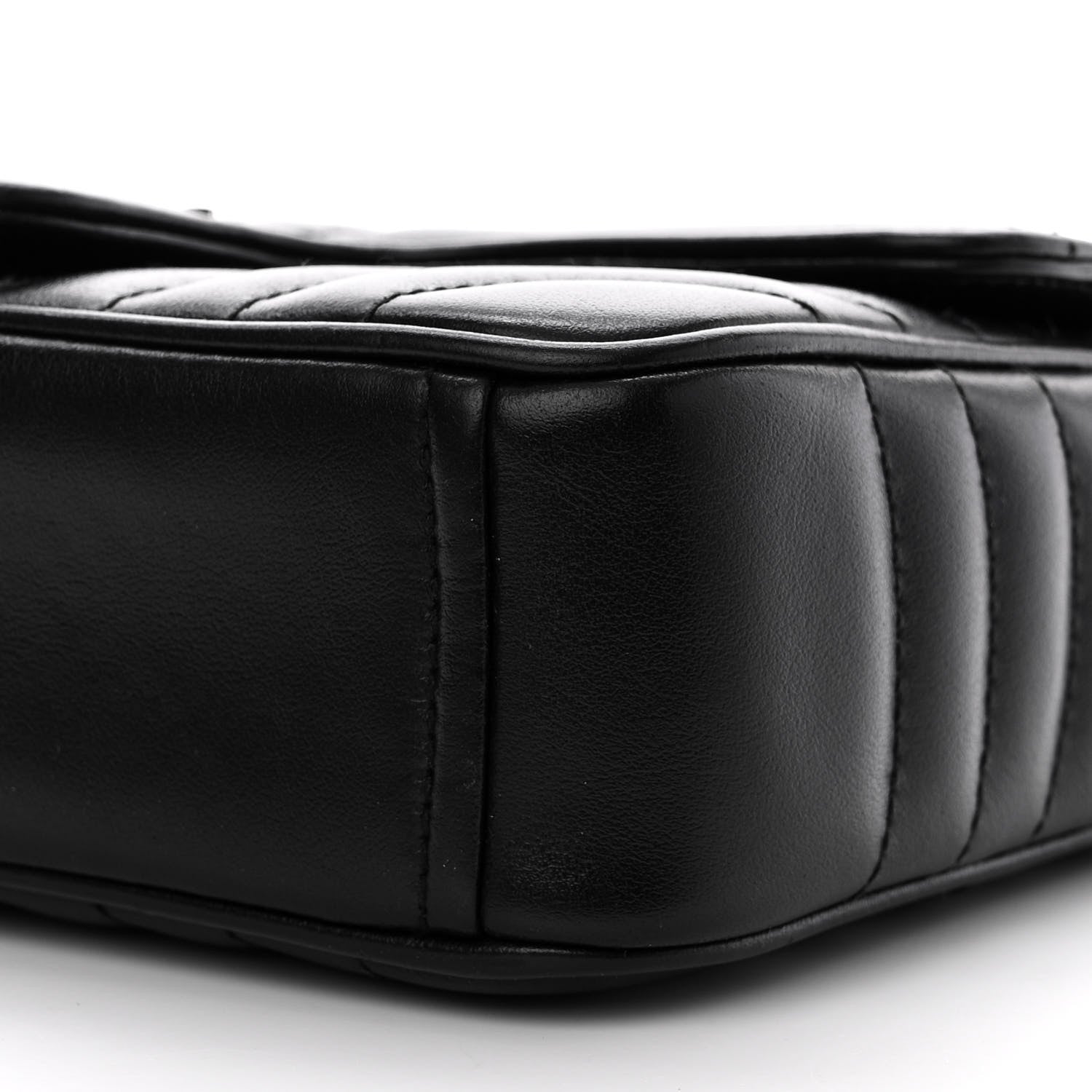 Prada Soft Calfskin Impunture Diagramme Small Chain Flap Shoulder Bag Black 10 of 13