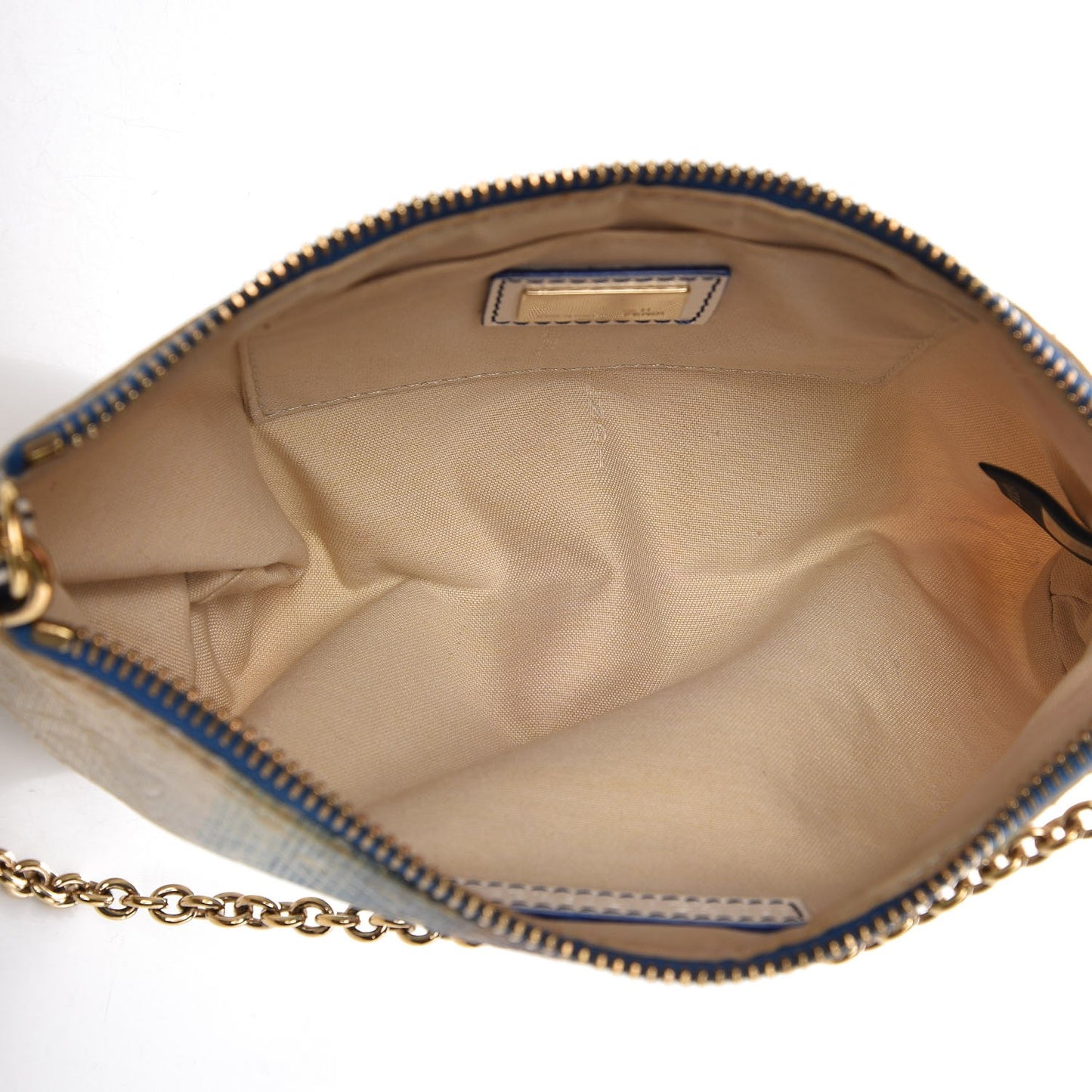 Canvas Ombre Logo Chain Strap Pochette Blue White