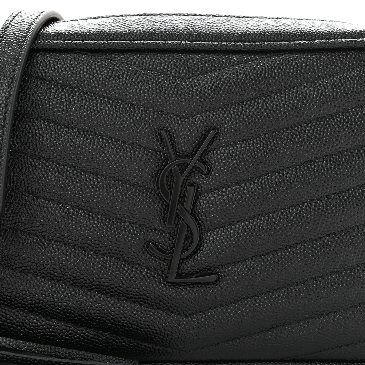 Saint Laurent Grain De Poudre Matelasse Monochrome Monogram Mini Lou Camera Bag Black 8 of 13