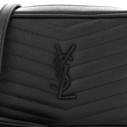 Saint Laurent Grain De Poudre Matelasse Monochrome Monogram Mini Lou Camera Bag Black 8 of 13