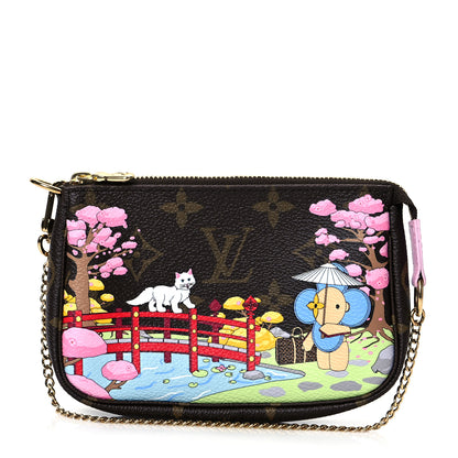 Louis Vuitton Monogram 2021 Christmas Animation Japanese Garden Mini Pochette Accessories Wisteria Pink 1 of 11