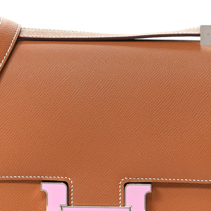 Hermes Epsom Enamel Constance 24 Gold Mauve Sylvestre 9 of 12