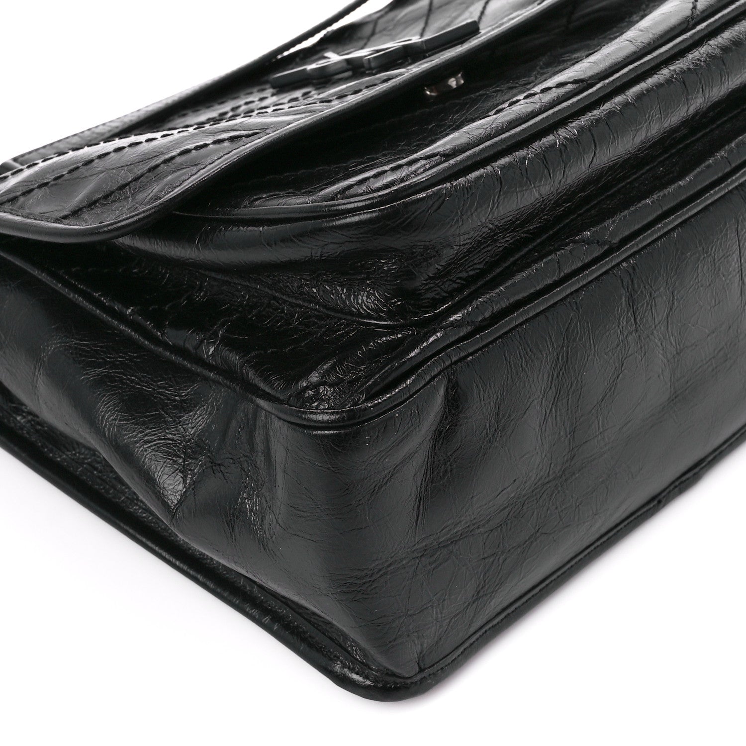 Saint Laurent Crinkled Calfskin Matelasse Monogram Medium Niki Chain Satchel Black 10 of 11